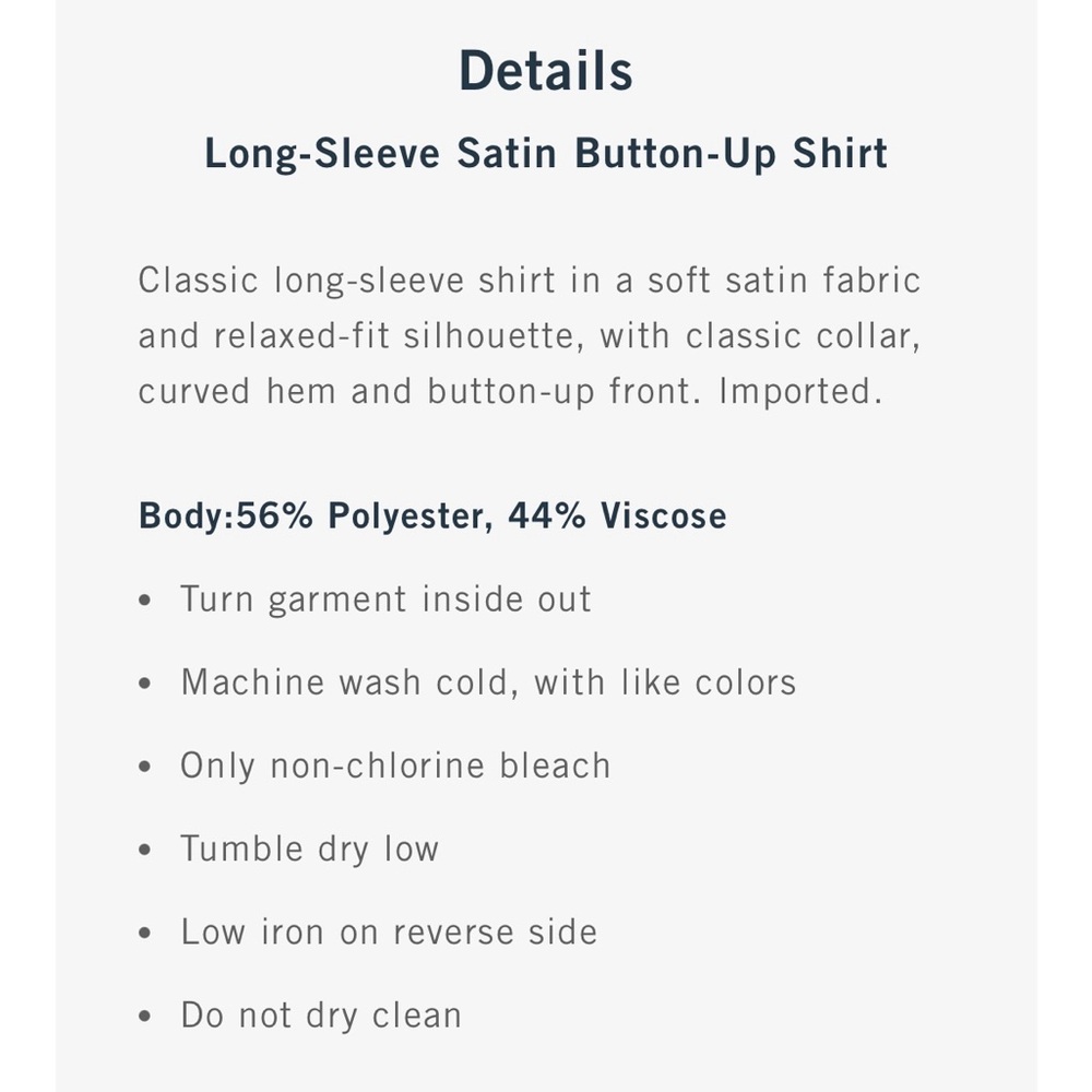 Abercrombie & Fitch Long-Sleeve Satin Button-Up Shirt - Picture 7 of 13